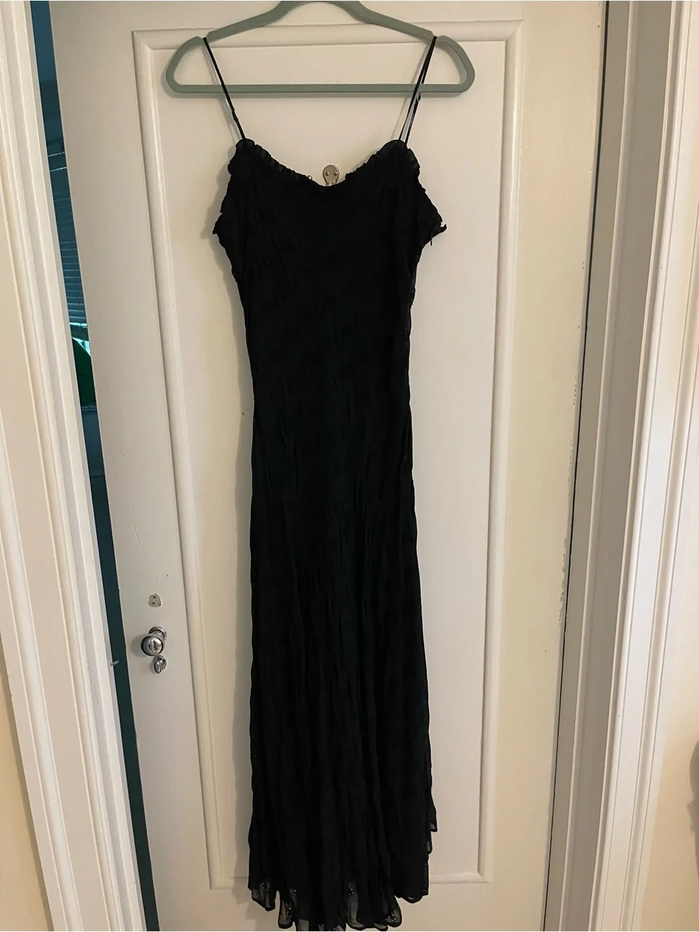 J. Crew Black Eyelet Maxi Slip Dress